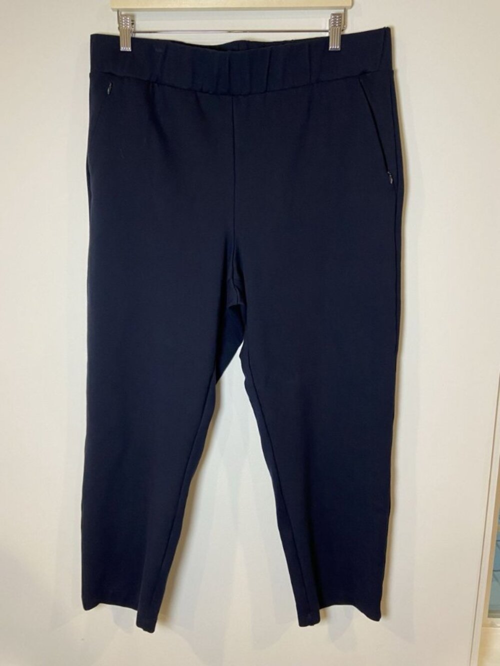 Universal Standard Smart Signature Ponte Pants Pull On Zip Pocket Navy M 18 20
